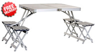 OZtrail Deluxe Camping Picnic Table + Chair Set