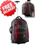 Caribee Fast Track 45 Wheeled Trolley Bag Backpack - Colour Red / Charcoal