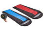 2 x Caribee Plasma Lite +7deg. Sleeping Bag - (Red & Blue)