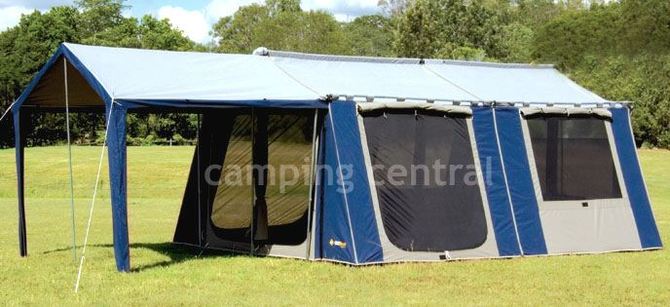 OZtrail 12 x 15 Canvas Cabin Family Tent - Front View