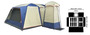 OZtrail Sportiva Lodge Family Tent - Sleeps 14 (Back View with Floor Plan)