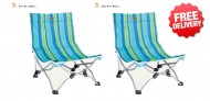 2 X OZtrail Beachside Portable Camp Picnic Beach Chair (Two Pair)