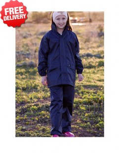 Rainbird Kids Childrens Rain Coat Top Jacket Pants Set - with Free Delivery