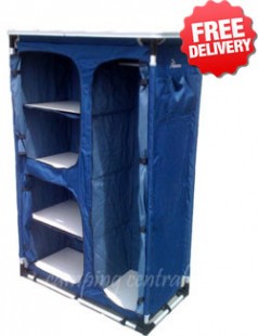 OZtrail Deluxe 4 Shelf Camp Cupboard Hanging Pantry - (Angle View)