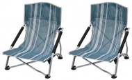2 X OZtrail Deluxe Portable Camp Picnic Beach Chair - (Blue Green with White Stripes)