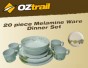 OZtrail Melamine Ware Dinner Camping Plate Bowl Set - (20 Piece Set)