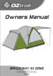 OZtrail Breezeway tent user manual cover