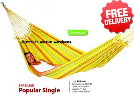 Brazilian Single Hammock Swing - 2.0 x 1.4m - With Free Shipping