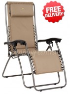 OZtrail Sun Lounge Classic Reclining Pool Arm Chair