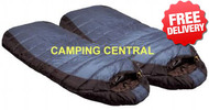 Caribee Tundra Duo -10 Celcius Winter Jumbo Twin Sleeping Bag - 2 pack (Angle View)